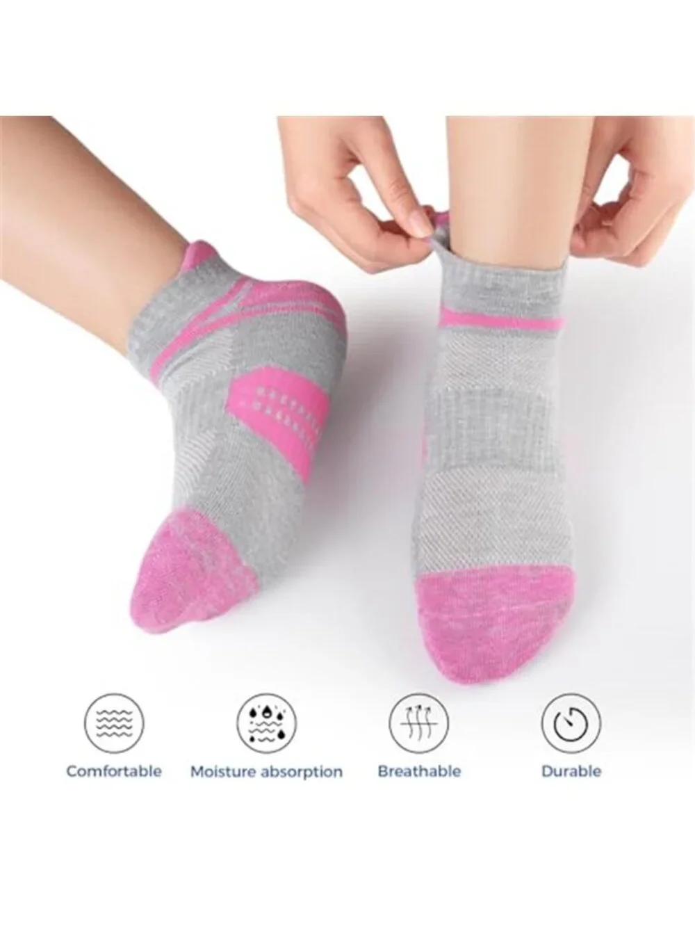 7 Pairs Womens Ankle Socks Athletic Cushion Low cut Mositure Wicking Sports